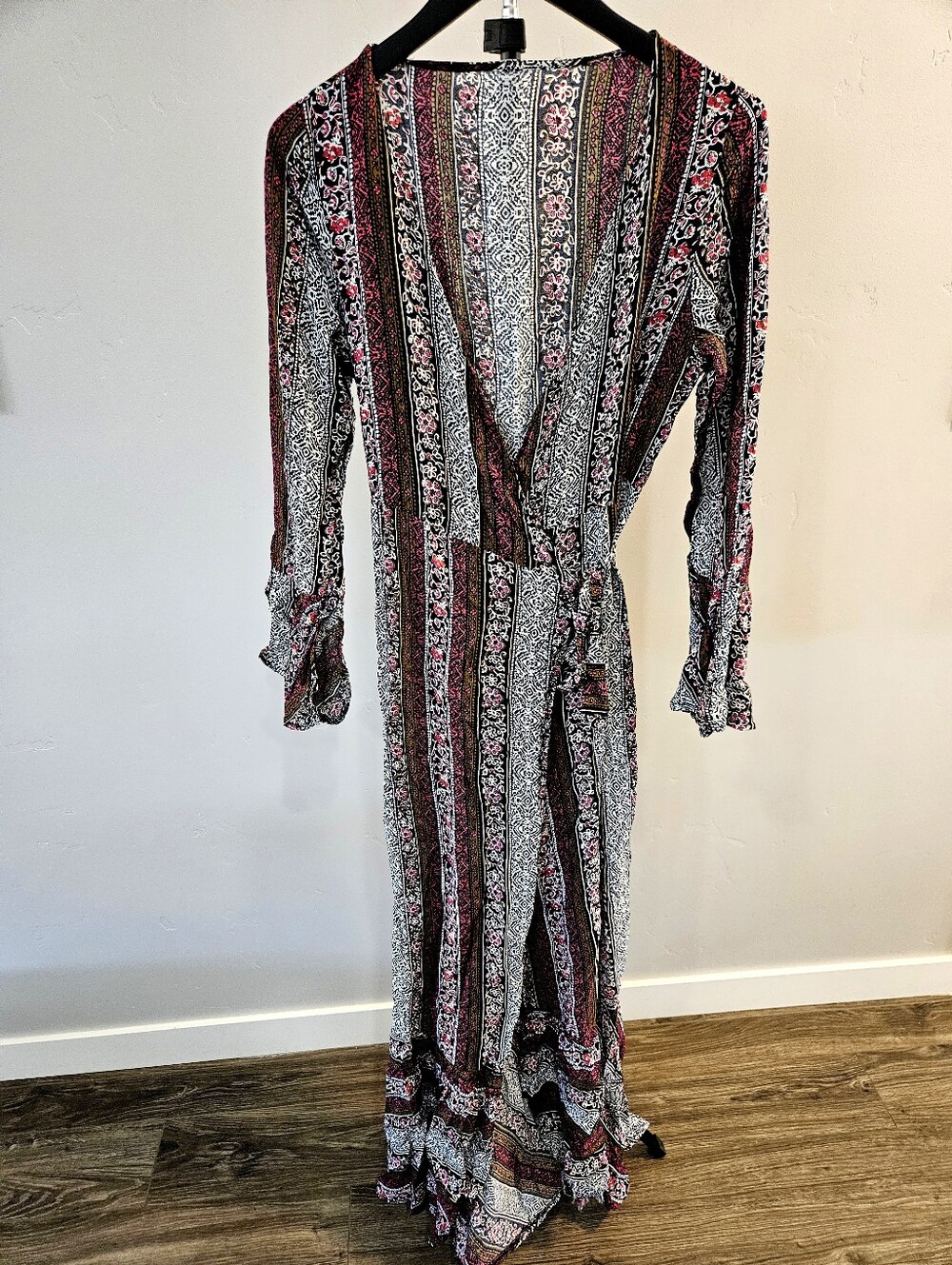 Women's Casual Sundress Boho Beach Slit Long Maxi Floral Summer Wrap Dress OS